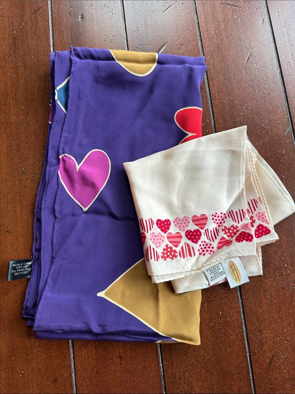 2 Heart Print Scarfs
